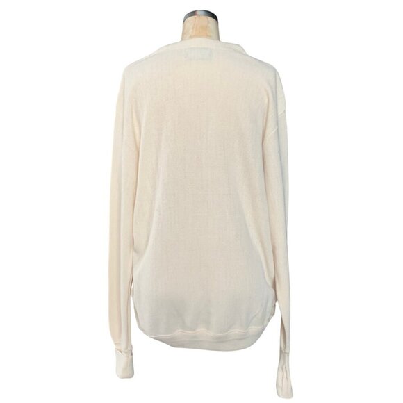 JANTZEN CLASSICS Off-White Cardigan Sweater Nazareth Letterman "N" Size Large - Picture 3 of 6